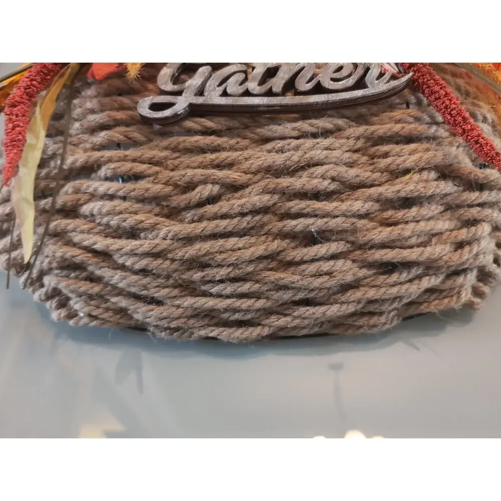 Handmade Door Decoration Orange Fall Autumn Pumpkins Gather Thanksgiving Rope